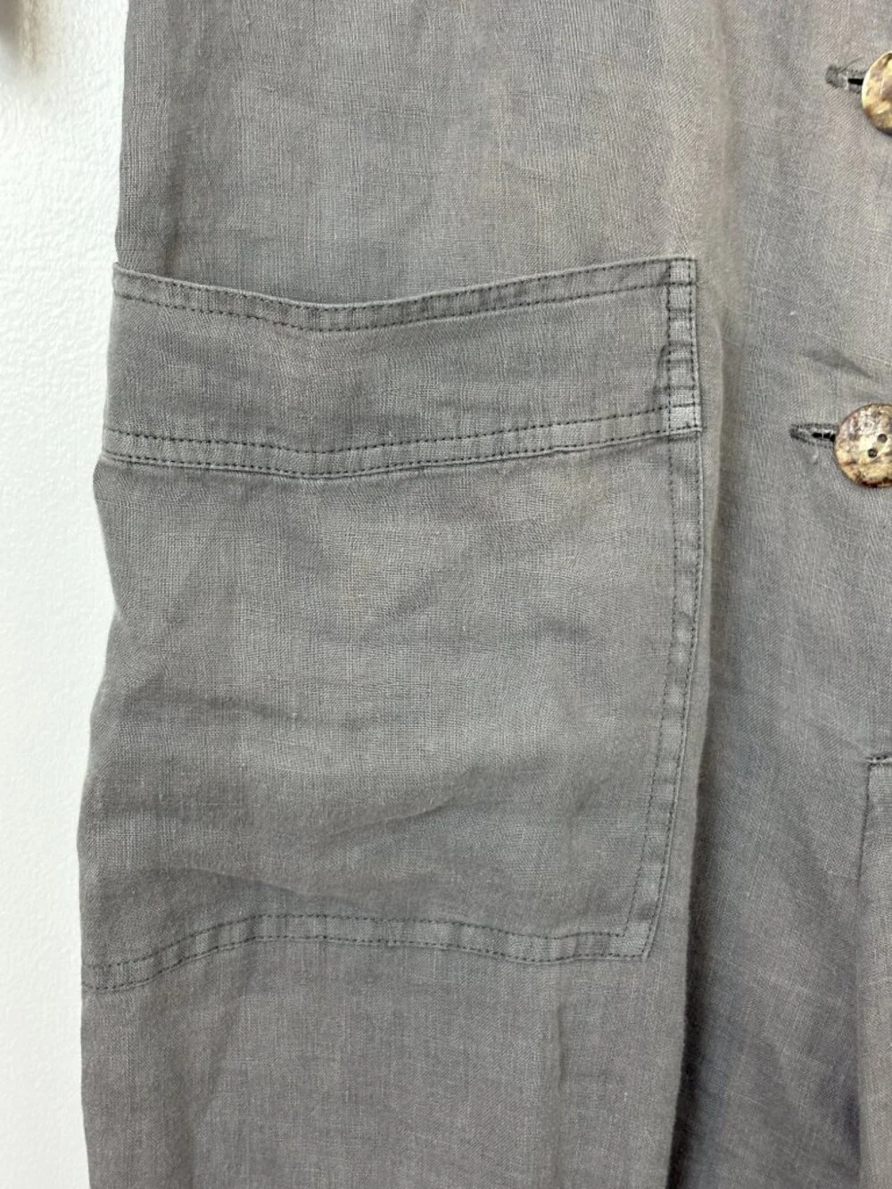 Zara Gray 100% Linen Bolier Jumpsuit The Lillian Size Medium